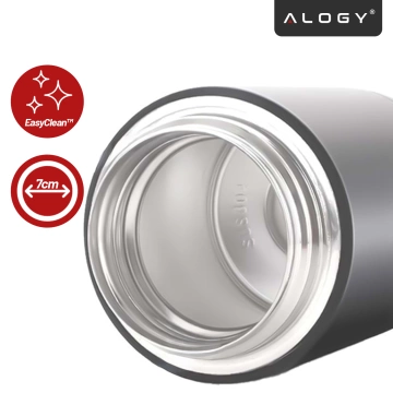 Abendessen-Thermoskanne für Kinder-Suppe, Essen, 700 ml, Alogy Edelstahl-Klapplöffel, Thermograu