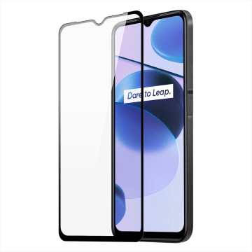 Загартоване скло 9H Dux Ducis 9D Tempered Glass стійке до всього екрану з рамкою для Realme C35 black (case friendly)