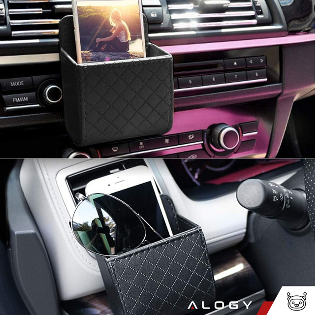 Držák organizéru na gril do auta držák mřížky do auta box na háček Alogy Car Air Vent Black