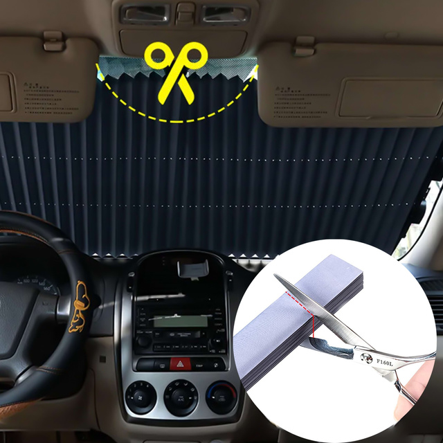 Sluneční clona na auto clona na čelní sklo univerzální oboustranná 150x65cm