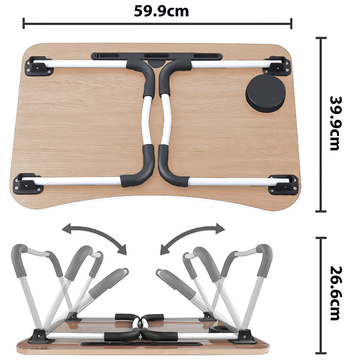 Portable Folding Laptop Table Notebook Bed Desk Breakfast Laptop Stand MacBook Light Wood