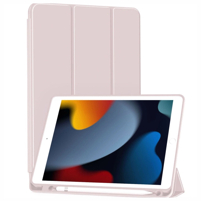 Etui do Apple iPad 10.2" 9/8/7 Gen (2021/2020/2019), Ochronne Smart Case z Klapką i Podstawką, Odporne TPU, Wzmocnione Narożniki, Alogy BookGuard™ – Rożowe