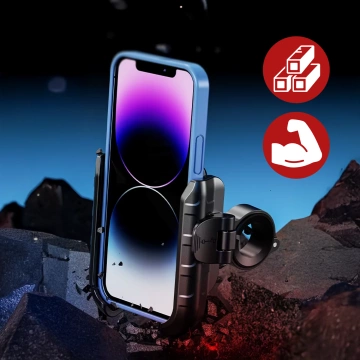 Kewig Motorcycle Phone Holder with Fast Charging 36W USB-C PD for Handlebar and Mirror, 360° Rotation, Compatible with Phones 5.4–7" - Black