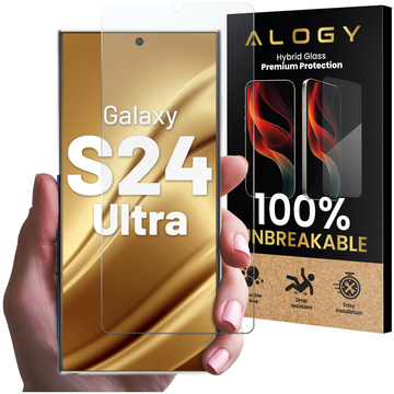 Гібридне скло для Samsung Galaxy S24 Ultra Захисне покриття для екрану Alogy Flexi Glass 9H Case Friendly Плоский захисний екран