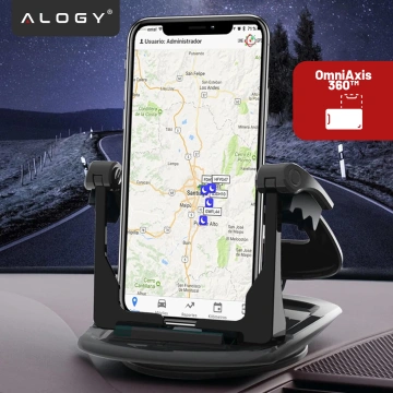 Auto-GPS-Telefonhalter, Cockpit, Auto, Armaturenbrett, Autos, drehbar um 360 Grad, für 6,5-Zoll-Alogy-Telefon, Schwarz