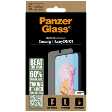 Gehärtetes Glas für Samsung Galaxy S25 PanzerGlass All-in-One Ultra-Wide Fit