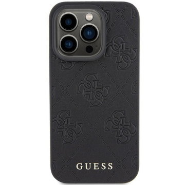 Original GUESS Hardcase GUHCP15LP4EPMK Case for iPhone 15 PRO (Quilted 4G Classic / black)