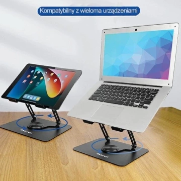X46 otočný stolový držiak na 16" notebook, čierny