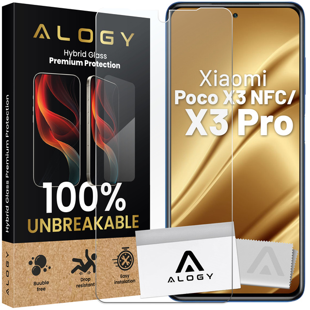 Гібридне скло для Xiaomi Poco X3 NFC / X3 Pro Screen Alogy Flexi Glass 9H Case Friendly Flat Screen Cover