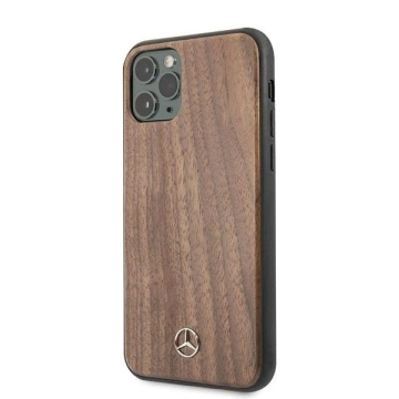 Ochranný obal Mercedes MEHCN58VWOLB pre Apple iPhone 11 Pro pevný obal hnedý/hnedý Wood Line Orech