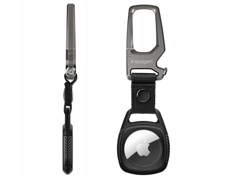 Брелок карабінчик Spigen Rugged Armor для Apple AirTag Matte Black