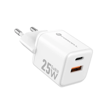 Forcell Mini GaN III 25W USB-C USB-A PD QC 4.0 Wall Charger