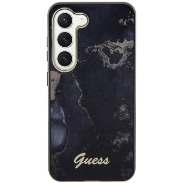Etui Guess GUHCS23MHTMRSK для Samsung Galaxy S23 Plus S916 чорний/чорний твердий чохол Golden Marble Collection