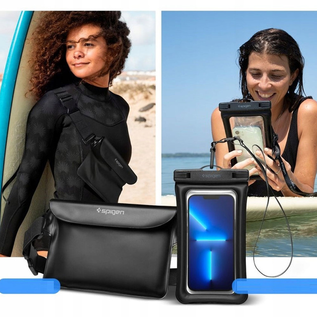 Водонепроникний чохол Spigen A621 IPX8 для телефону універсальна водонепроникна поясна сумка Black