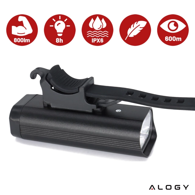Bicycle Light Front LED Front Light Bicycle Lighting Waterproof IPX5 Alogy P12 Bike Light Black