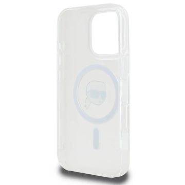 Puzdro Karl Lagerfeld pre iPhone 16 Pro Max 6,9" biele pevné puzdro MagSafe IML Metal Karl Head