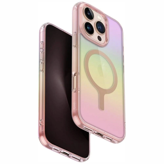 Etui do iPhone 16 Pro UNIQ Iridescia MagClick Różowy