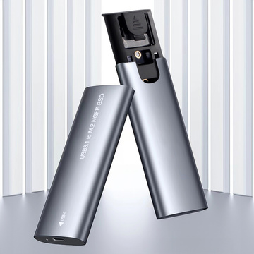 Festplattenadaptergehäuse SSD-Schacht NGFF m.2 USB 3.1 USB-C Typ-C 2230-2280 mm Silber