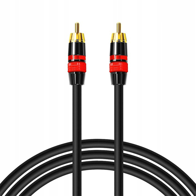 3m RCA to RCA Cable (Cinch) Cord Premium Subwoofer MOZOS Black & Red Gold Plated Plugs