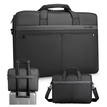 Mark Ryden 15.6" Laptop Bag, Waterproof, Stylish and Roomy 9L, Lightweight 0.5kg, with Laptop and Tablet Pocket 9.7", Suitcase Strap - Black