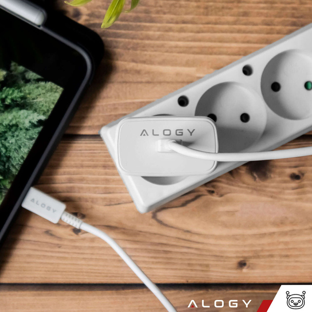 USB-C Type-C PD Premium Fast Wall Charger 45W 3A Type-C Cable 1M Alogy White