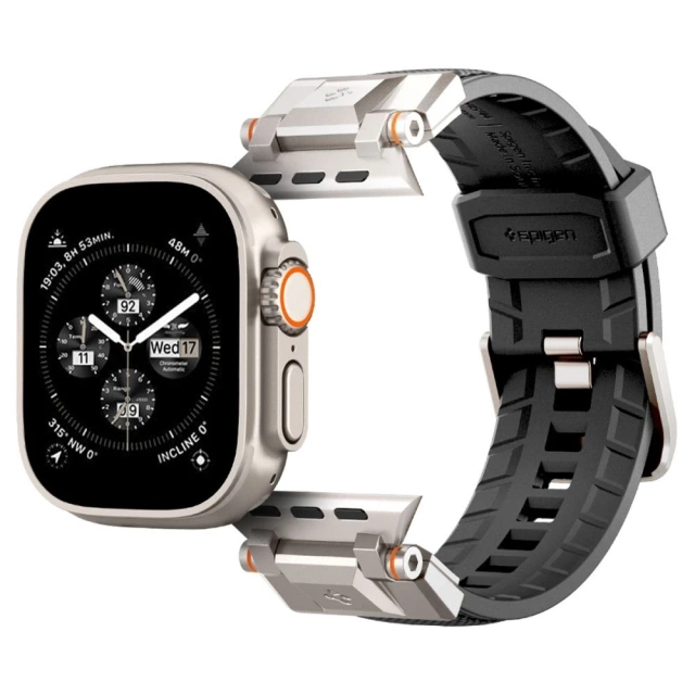 The Spigen Durapro Armor strap for Apple Watch 4 / 5 / 6 / 7 / 8 / 9 / Se / Ultra 1 / 2 (42 / 44 / 45 / 49 mm) is a combination of modern materials that combine durability and style, creating a unique accessory for your smartwatch.