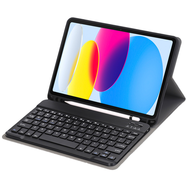 Ochranné puzdro s bezdrôtovou klávesnicou Alogy Keyboard Case s držiakom na stylus pre Apple iPad 10.9 2022 čierne sklo