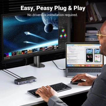 UGREEN CM662 USB 3.0 ПЕРЕМИКАЧ 2-В-4 ПУЛЬТ ДИСТАНЦІЙНОГО КЕРУВАННЯ 2 КАБЕЛІ 5 Гбіт/с