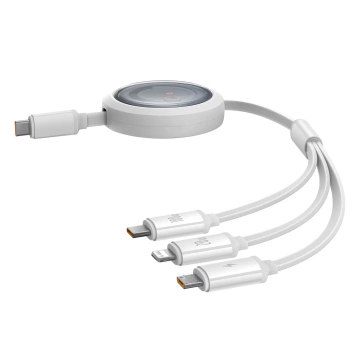 Baseus Free2Draw CB000084 Cable Retractable USB-C - Lightning / USB-C / Micro USB 100W 1.1m - White