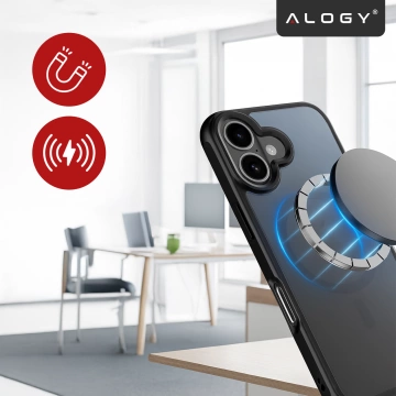 Чохол для Apple iPhone 16 Pro Max Alogy MagSafe Hybrid Matte Case Matte Cover with Lens Protection Black