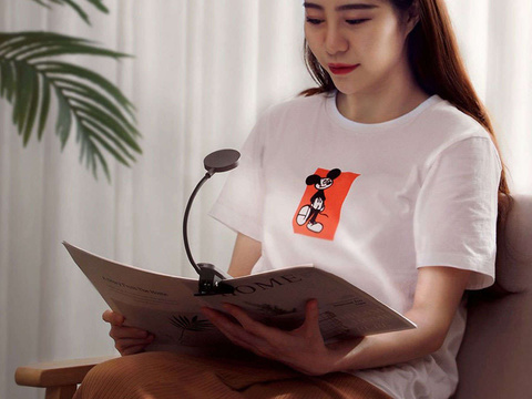 Baseus LED noční stolní lampa, bezdrátová s klipem, šedá