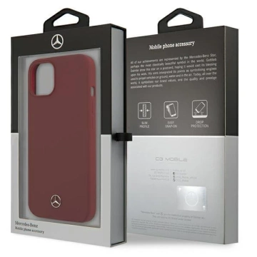 Ochranné puzdro Mercedes MEHCP13MSILRE pre Apple iPhone 13 6,1" červené/červené pevné puzdro Silicone Line