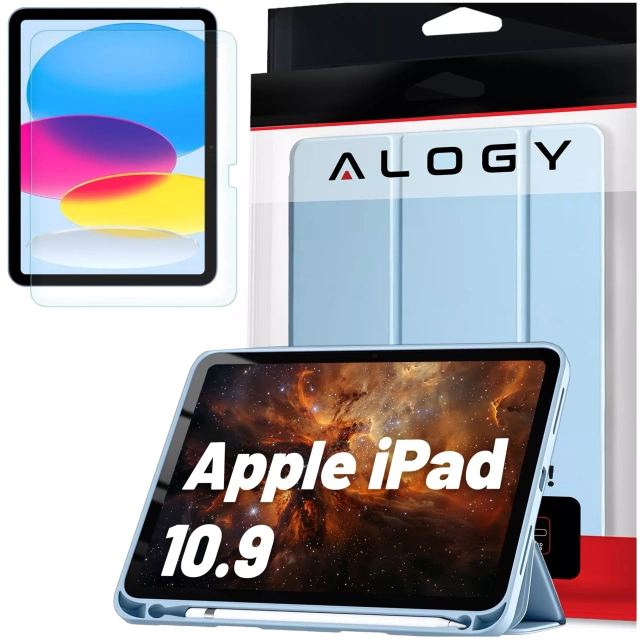 Скляний чохол для Apple iPad 10 покоління. Чохол для планшета 10.9" 2022 Alogy Smart Case Pencil Holder Blue