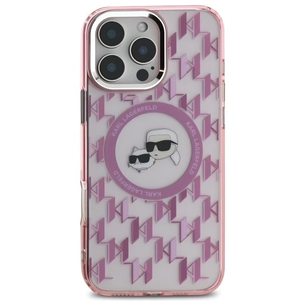 Puzdro Karl Lagerfeld pre iPhone 16 Pro Max 6,9" Pink MagSafe IML Monogram Karl