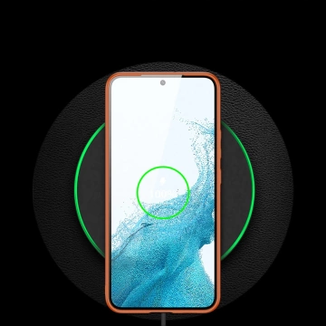 Dux Ducis Yolo elegantní kryt z ekologické kůže pro Samsung Galaxy S22 (S22 Plus) oranžový