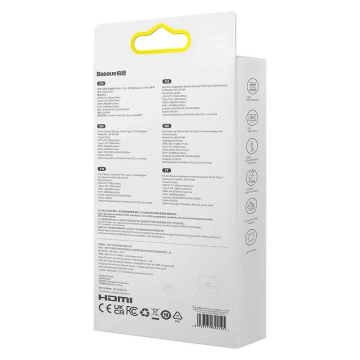 Hub 6w1 Baseus StarJoy Series, USB-C do HDMI   3 x USB 3.0   USB-C PD   RJ45