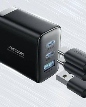 Joyroom 2x USB-C USB-A 32W Schnellladegerät - Schwarz