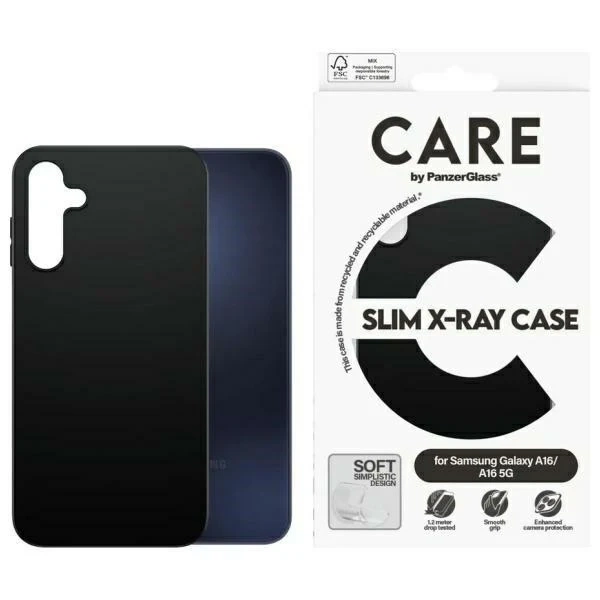 Kryt Etui pre Samsung Galaxy A16 / A16 5G CARE by PanzerGlass® Fashion Case, čierny/čierny