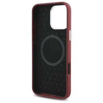 Чохол Mercedes для iPhone 16 Pro Max 6.9" Red Hardcase Silicone White Stripe MagSafe