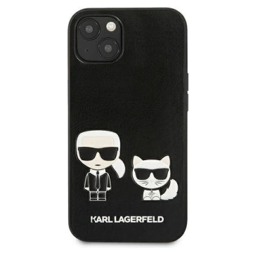 Etui na telefon Karl Lagerfeld do iPhone 13 6,1" czarny/black hardcase Ikonik Karl & Choupette