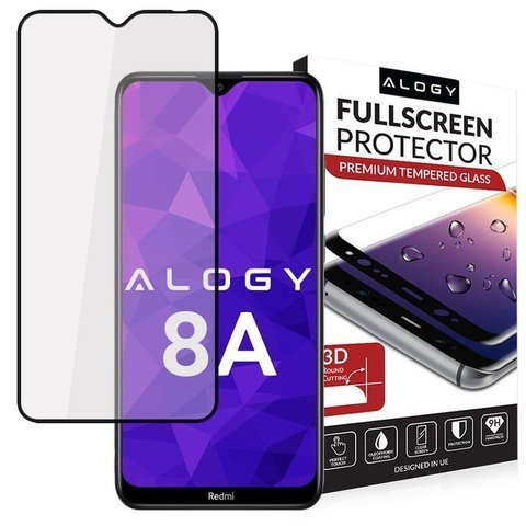 Obal Glass Alogy Full Glue vhodný pre Xiaomi Redmi 8A Black