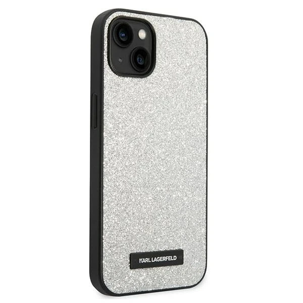Karl Lagerfeld KLHCP14MG2ELS ochranné pouzdro na telefon pro Apple iPhone 14 Plus 6,7" pevné pouzdro stříbrné/stříbrné Glitter Plaque Logo
