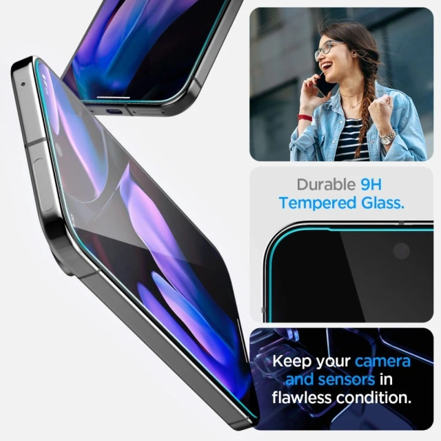 Spigen Glas.Tr Tempered Glass "EZ FIT" 2-Pack for Google Pixel 9 / 9 Pro Clear
