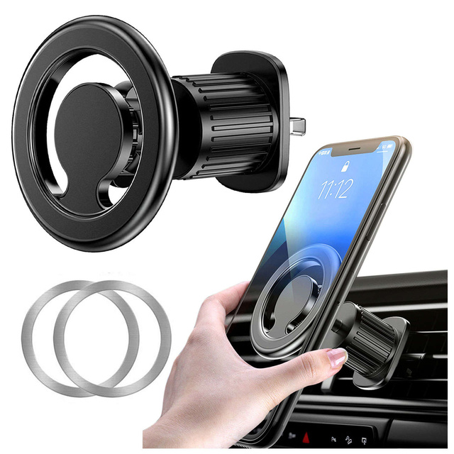Alogy magnetic car holder for MagSafe for iPhone 14 13 12 grille black