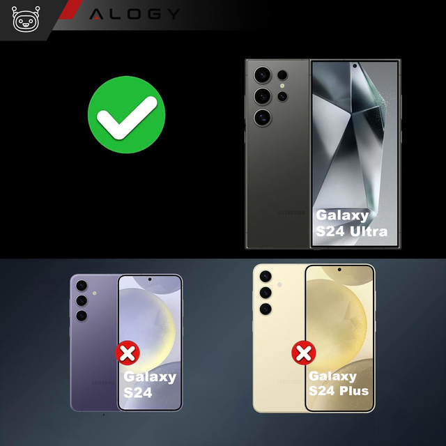 Case for Samsung Galaxy S24 Ultra Back Cover Hybrid Clear Case Alogy Transparent Glass