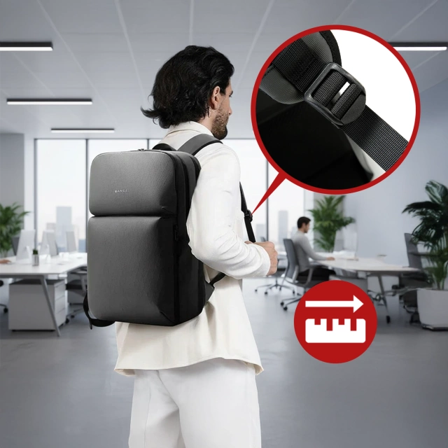 Bange Waterproof Backpack for Laptop 15.6" City Travel 45x30x16 cm for Work Airplane Men's Women's with USB Port Black