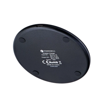 Forcell Qi 15W Quick Charge USB-C Induktives Ladegerät Slim Schwarz