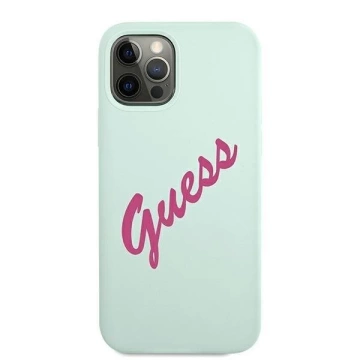 Guess GUHCP12MLSVSBF iPhone 12/12 Pro 6,1" černý fuksja/modrý fuschia pevný obal silikonový Vintage