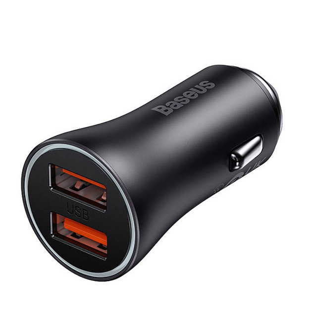 Baseus Golden Contactor Max 2x USB 60W Car Charger Gray