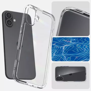 Чохол Spigen Ultra Hybrid Glass для Apple iPhone 16, захисна накладка, чохол для телефону Crystal Clear